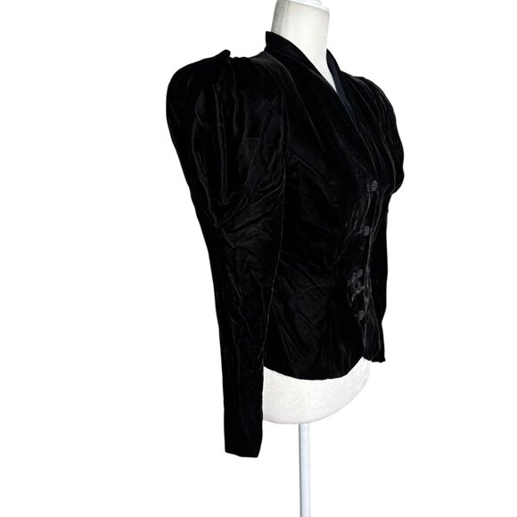 Vintage Scott McClintock Velvet Puff Sleeve Jacket Small Button Up Goth Formal - Picture 6 of 7